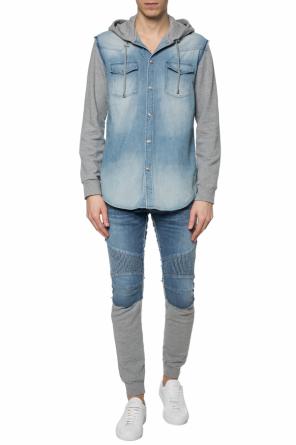 Denim shirt with sweatshirt effect, zdjęcie 2 Denim shirt with sweatshirt effect od Balmain
